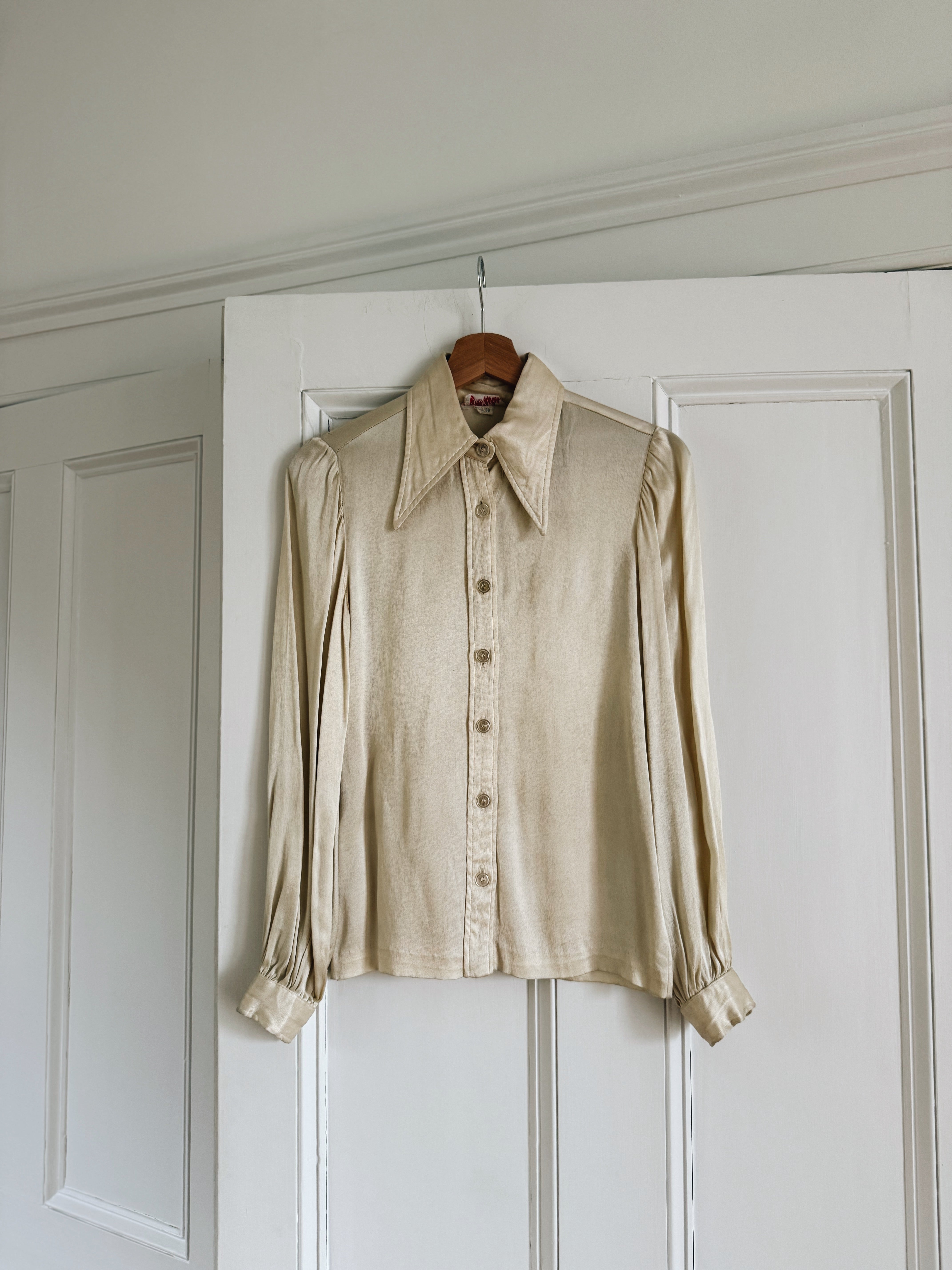 Vintage 70s ivory satin shirt Palace of Nowhere