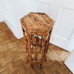 Vintage 70s mid century rattan plant stand Palace of Nowhere