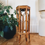 Vintage 70s mid century rattan plant stand Palace of Nowhere
