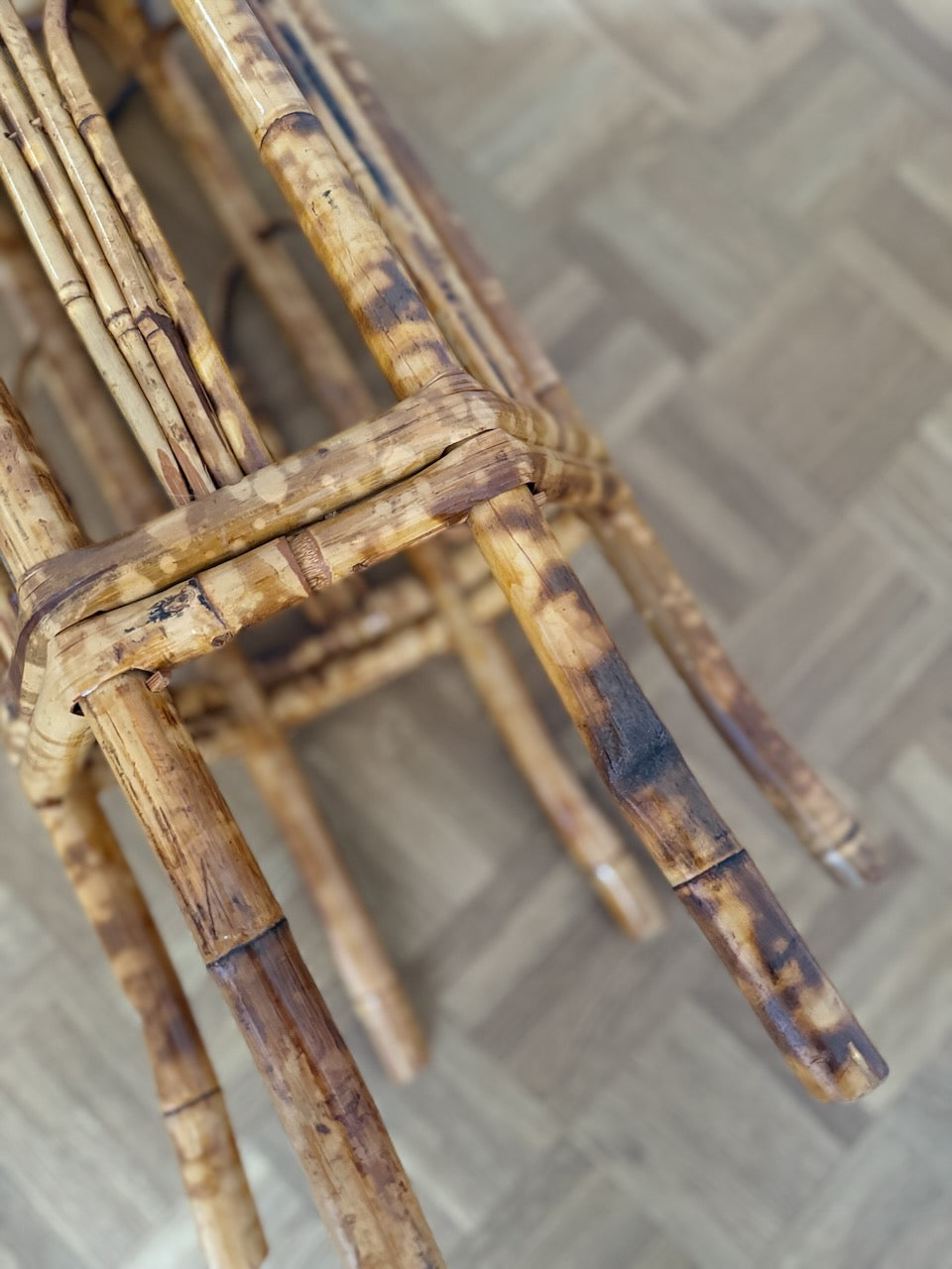 Vintage 70s mid century rattan plant stand Palace of Nowhere