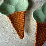 Vintage 90s Silea kitsch ceramic ice cream bowls/ dishes at Palace of Nowhere