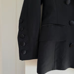 Vintage Escada black wool/ silk blend tuxedo double breasted jacket Palace of Nowhere