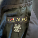 Vintage Escada black wool/ silk blend tuxedo double breasted jacket Palace of Nowhere