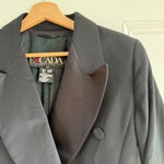 Vintage Escada black wool/ silk blend tuxedo double breasted jacket Palace of Nowhere