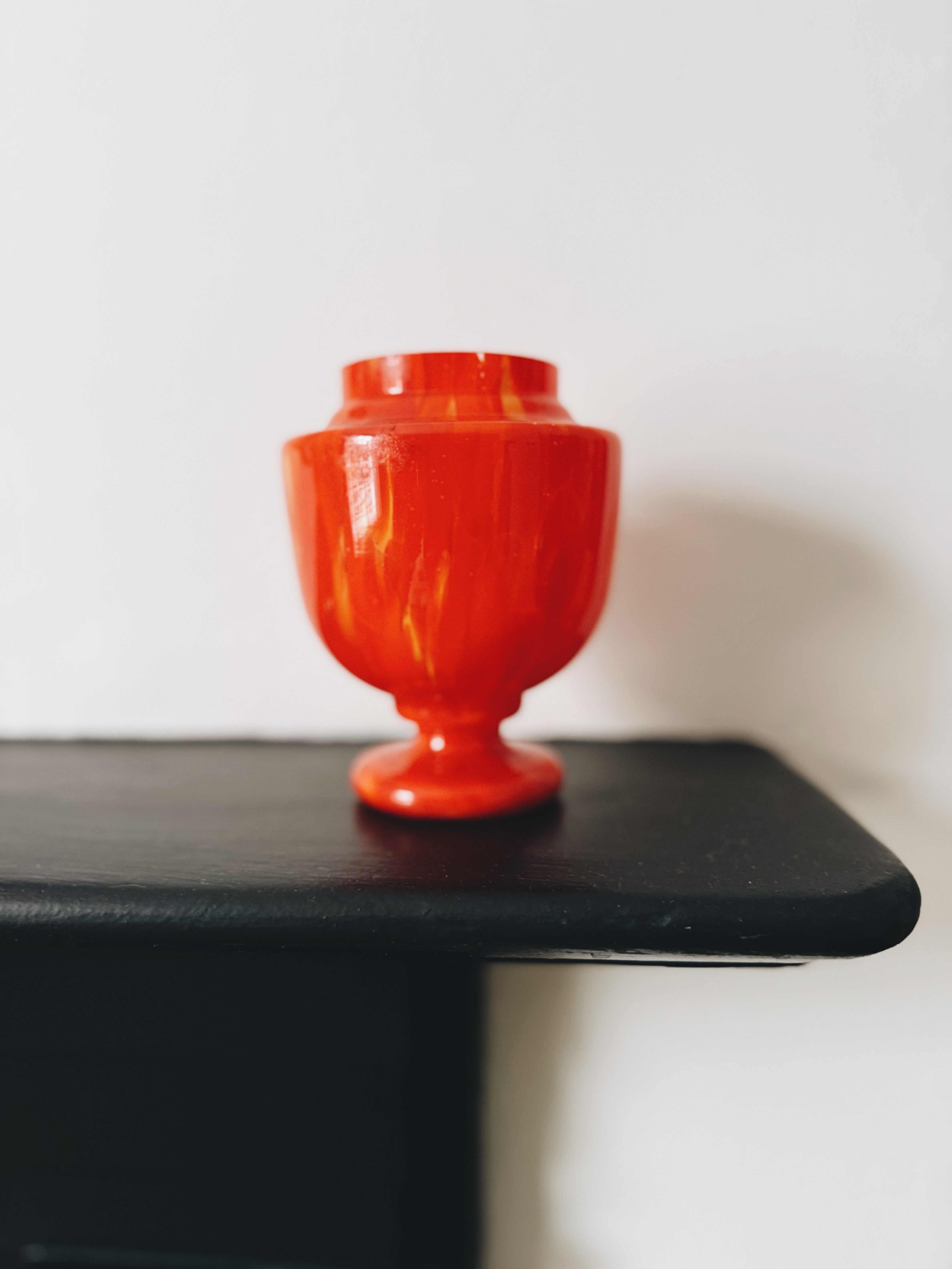 Shop Palace of Nowhere Vintage Italian 70s hand-blown coral murano glass pedestal vase