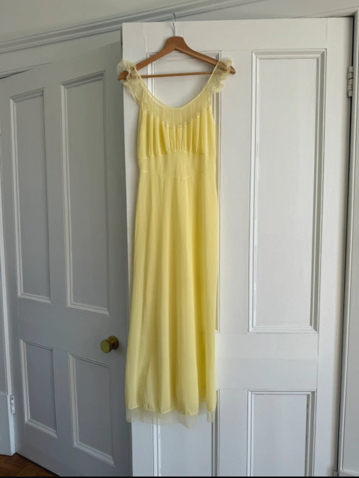 Vintage Lucy Larson 50s pastel yellow slip dress/ grown at Palace of Nowhere