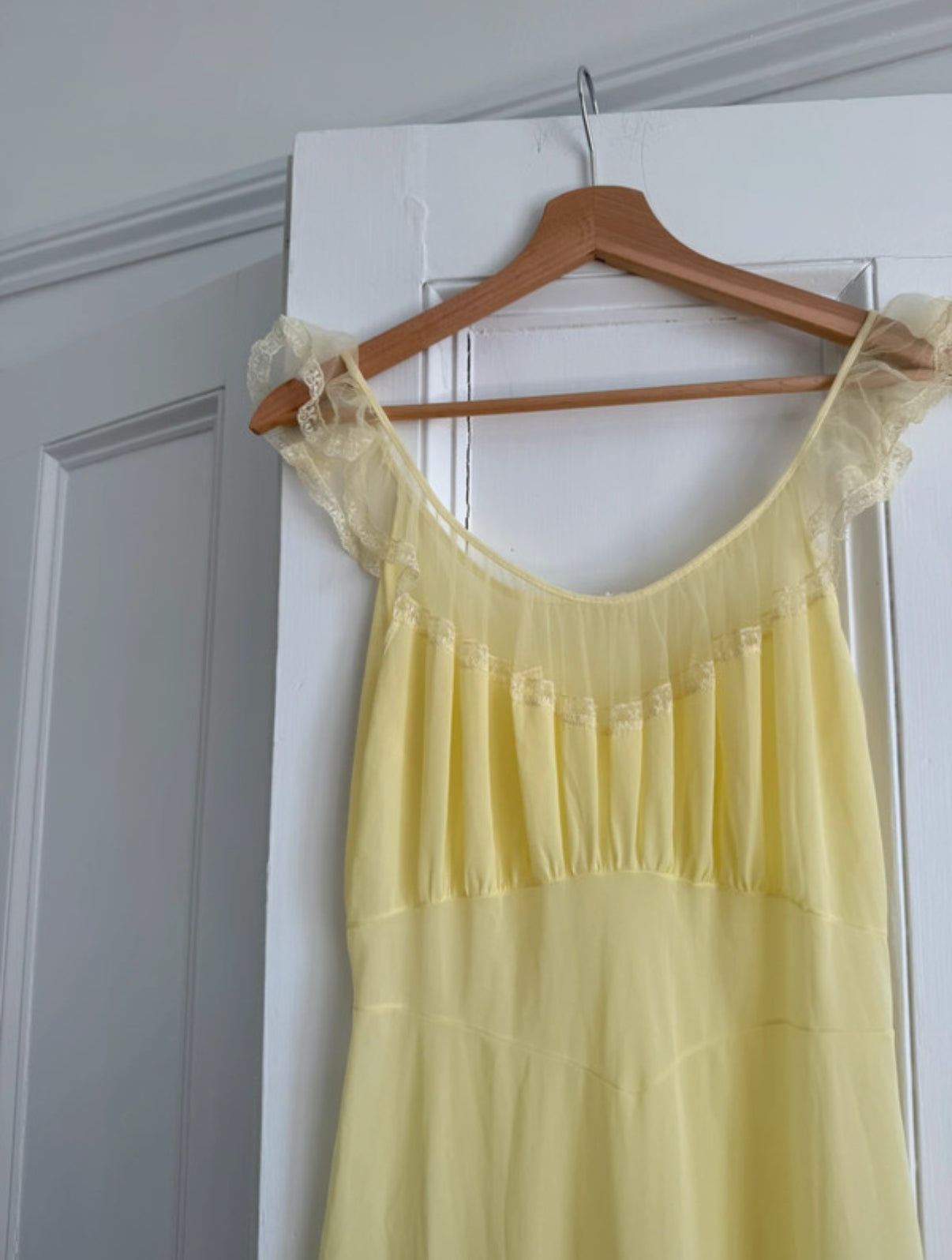 Vintage Lucy Larson 50s pastel yellow slip dress/ grown at Palace of Nowhere