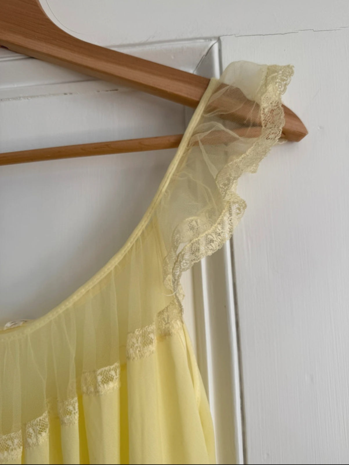 Vintage Lucy Larson 50s pastel yellow slip dress/ grown at Palace of Nowhere