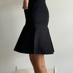 Vintage Y2K Celine scuba ruffle skirt at Palace of Nowhere