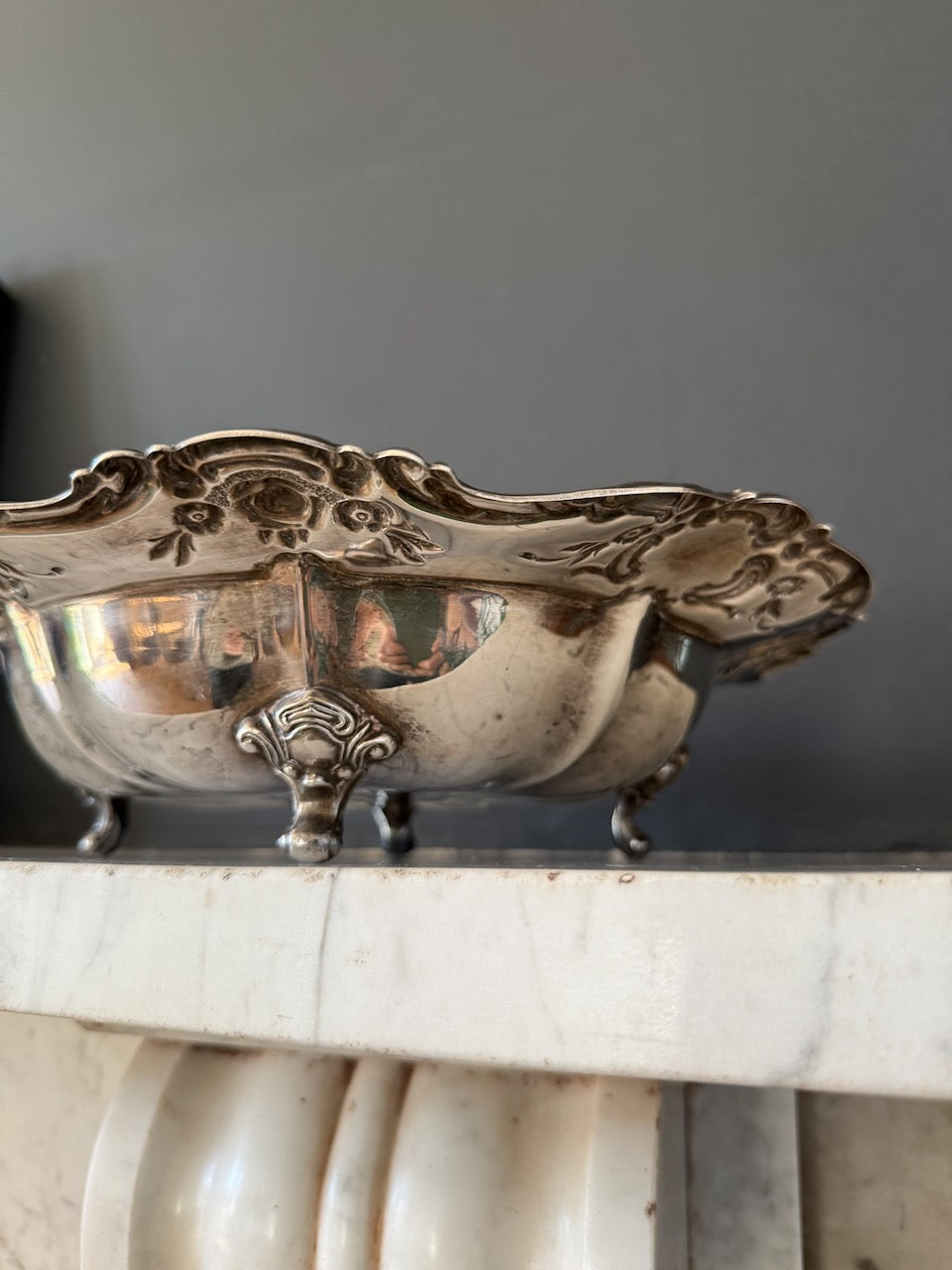 Vintage late 19th century silver plated footed bowl Palace of Nowhere