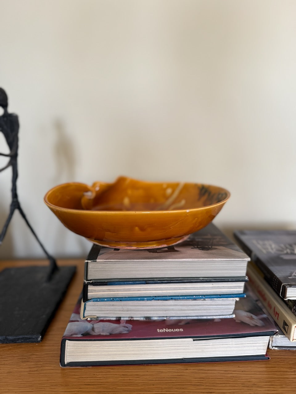 Vintage mid century large asymmetric lipped studio pottery bowl Palace of Nowhere