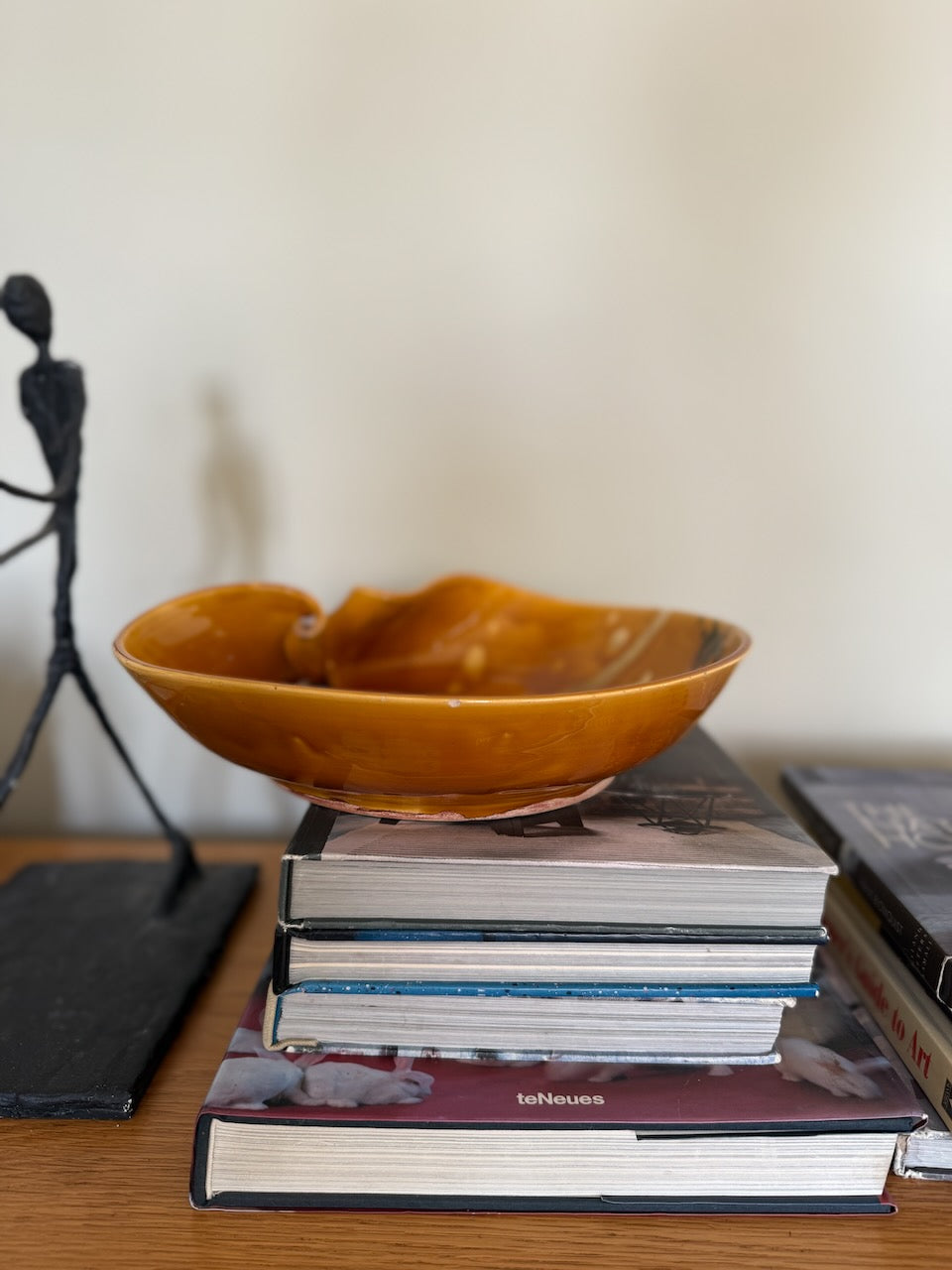Vintage mid century large asymmetric lipped studio pottery bowl Palace of Nowhere
