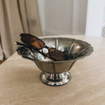Vintage scalloped stainless steel pedestal bowl Palace of Nowhere