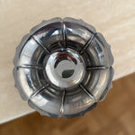 Vintage scalloped stainless steel pedestal bowl Palace of Nowhere