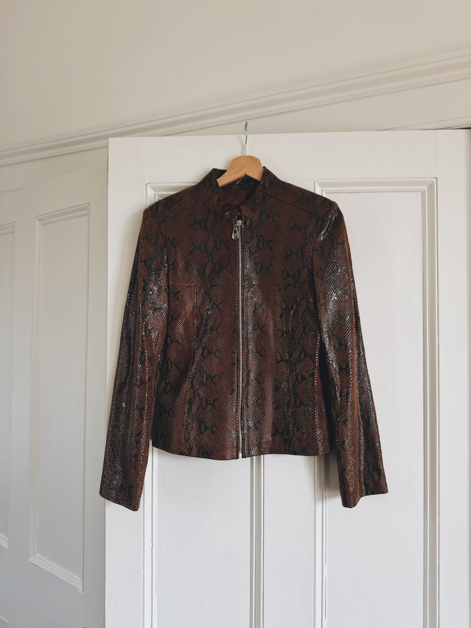 Y2K style faux snakeskin leather jacket Palace of Nowhere
