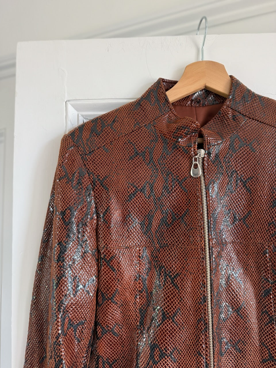 Y2K style faux snakeskin leather jacket Palace of Nowhere