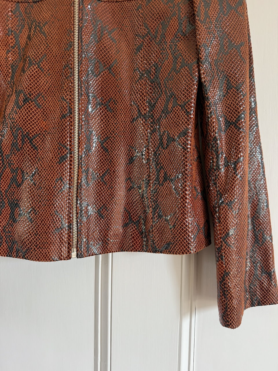 Y2K style faux snakeskin leather jacket Palace of Nowhere