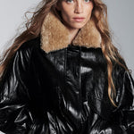 Zara faux black leather bomber jacket Palace of Nowhere
