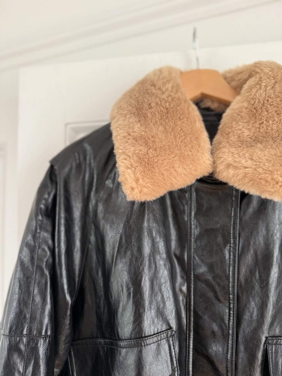 Zara faux black leather bomber jacket Palace of Nowhere