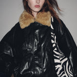 Zara faux black leather bomber jacket Palace of Nowhere