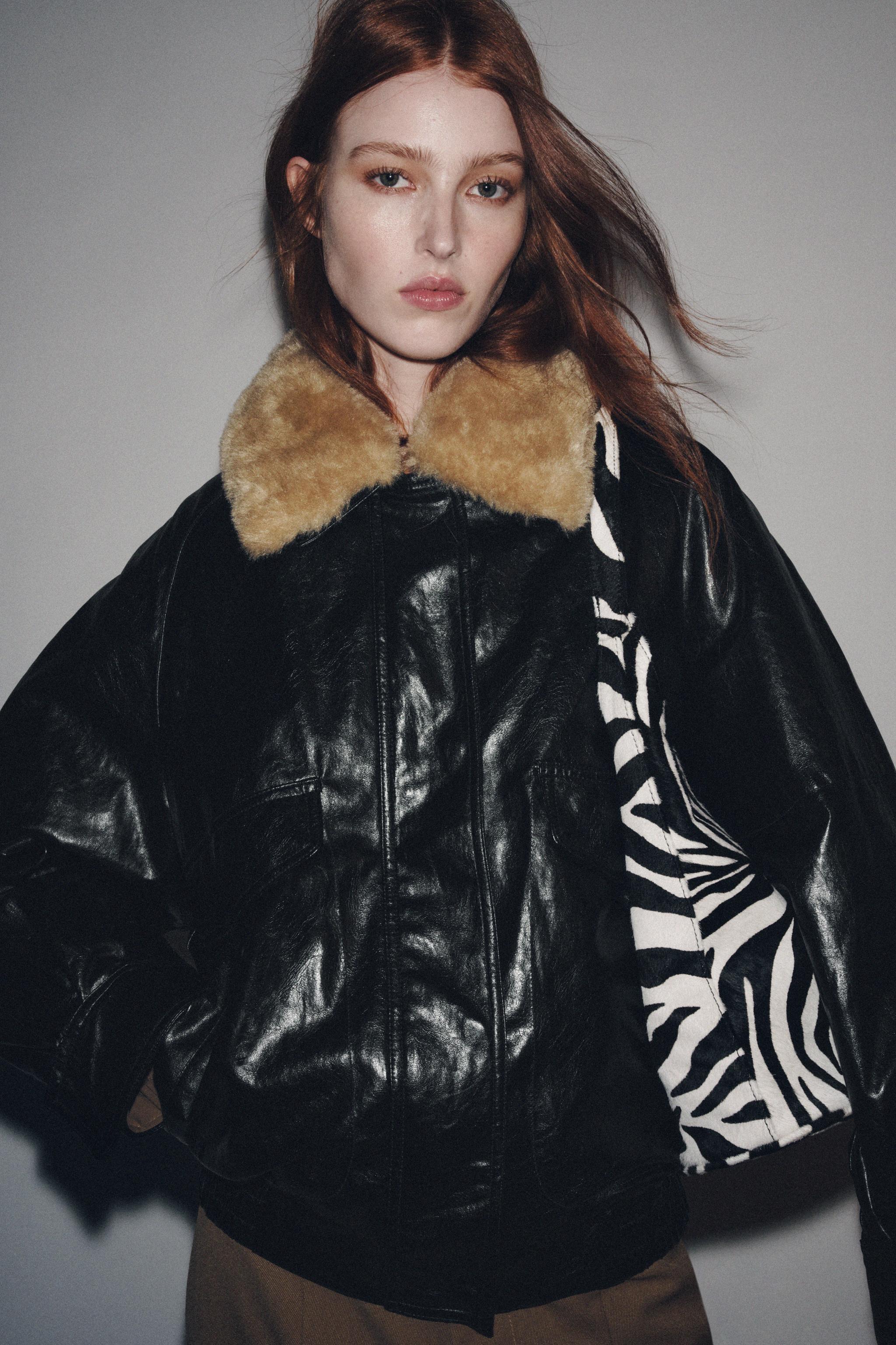 Zara faux black leather bomber jacket Palace of Nowhere