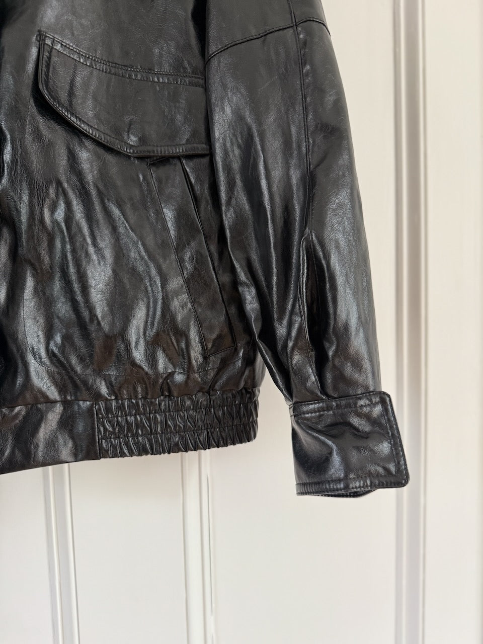 Zara faux black leather bomber jacket Palace of Nowhere