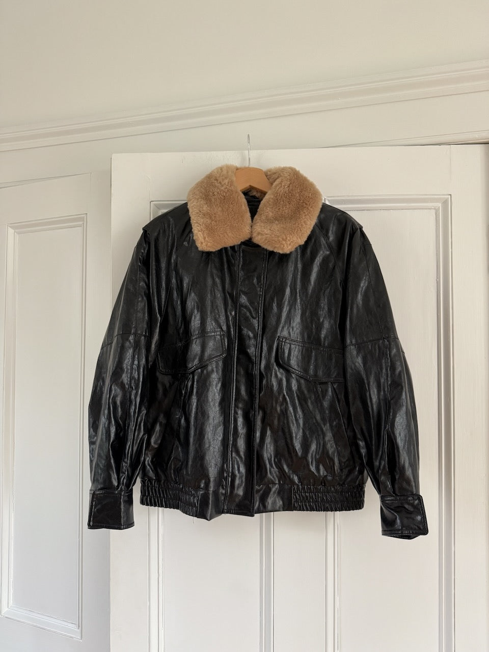 Zara faux black leather bomber jacket Palace of Nowhere