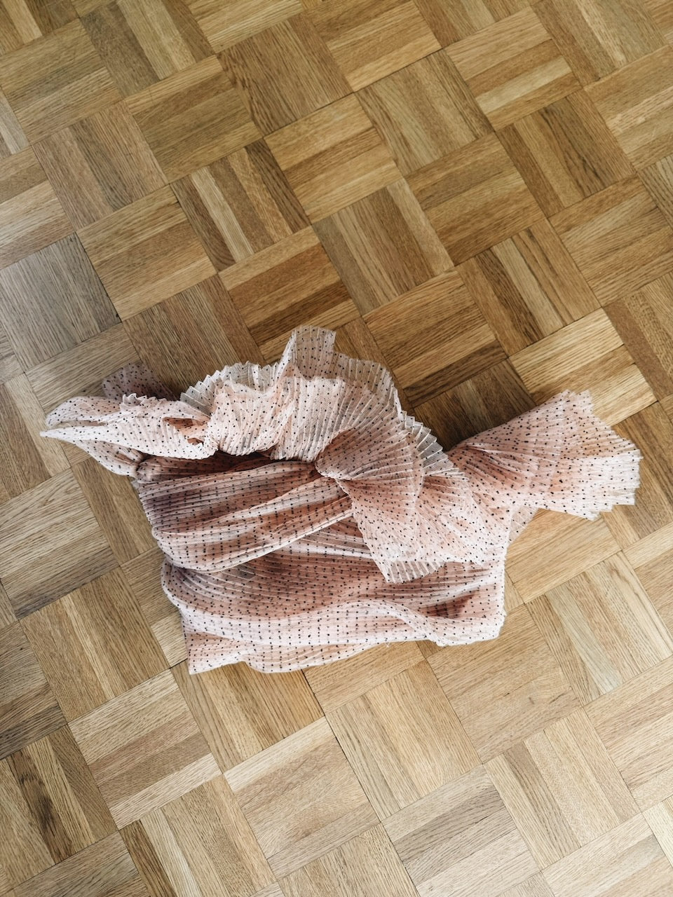 Zara polka dot dusty pink tulle bandeau top Palace of Nowhere