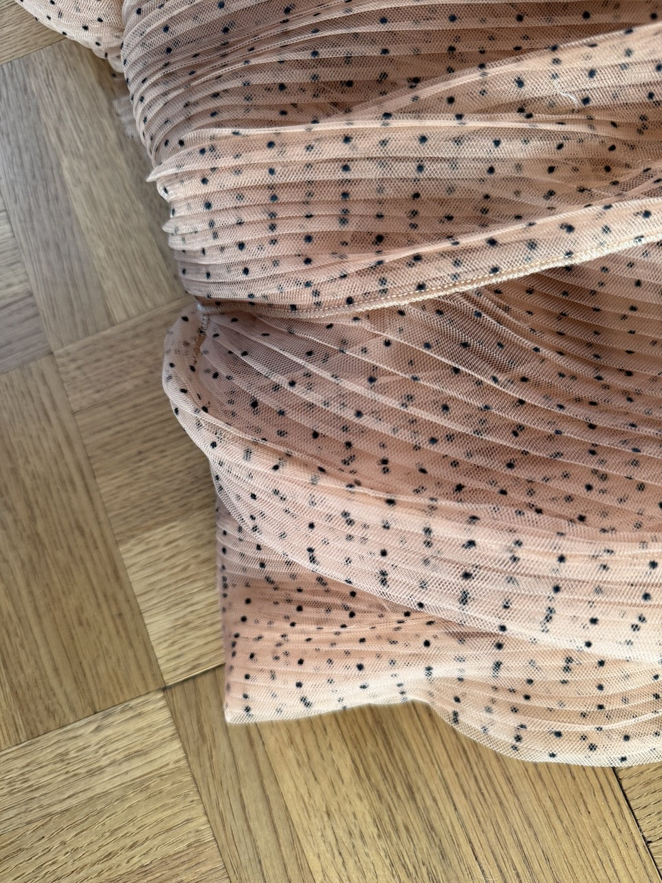 Zara polka dot dusty pink tulle bandeau top Palace of Nowhere