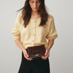 Chylak glossy brown crocodile leather belt bag at Palace of Nowhere