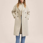 Mango oatmeal wool blend double breasted coat at Palace of Nowhere