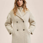 Mango oatmeal wool blend double breasted coat at Palace of Nowhere