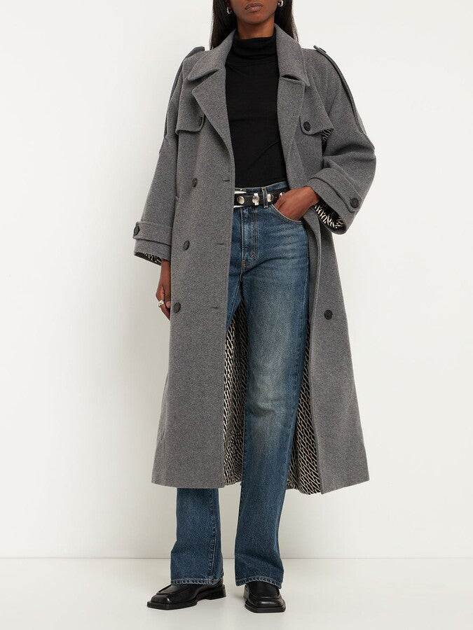 Musier Paris 'Gia' wool blend long belted coat at Palace of Nowhere