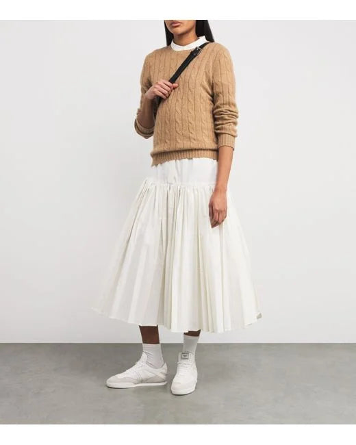 Polo Ralph Lauren beige cable knit cashmere jumper 