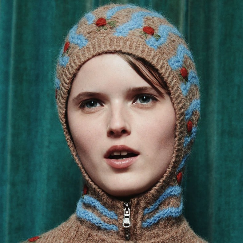 Shrimps 'Mabel' knitted alpaca blend balaclava Palace of Nowhere